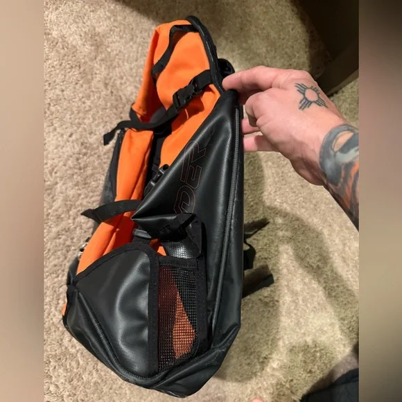 Orange and Black Spyder snow backpack. - Picture 2 of 7